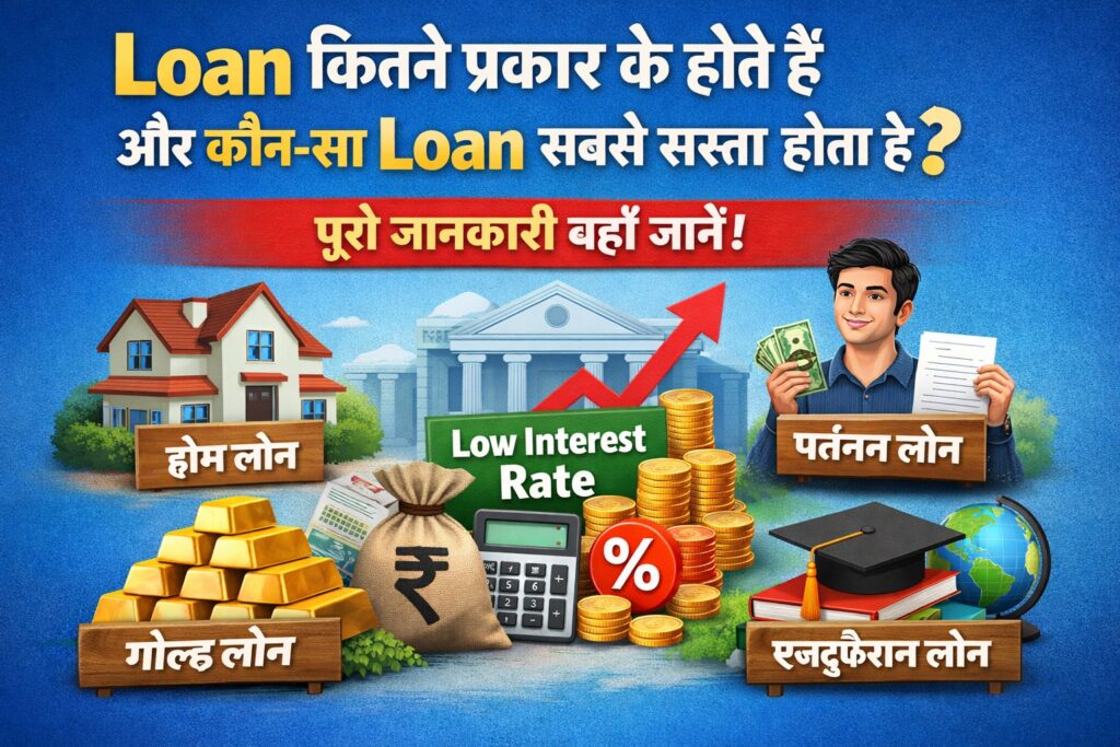 Loan कितने प्रकार के होते हैं और कौन-सा Loan सबसे सस्ता होता है